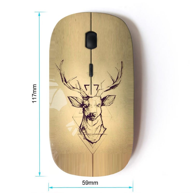 KOOLmouse [ Optical 2.4G Wireless Mouse [ Deer Parchment Wood Deer Antlers ] - Image 2